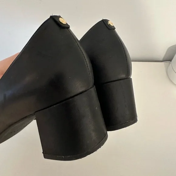Cole Haan Black Leather Block Heel Pump - Picture 7 of 9
